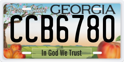 GA license plate CCB6780