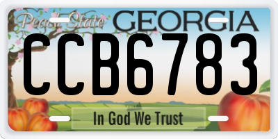 GA license plate CCB6783