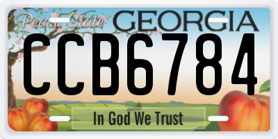 GA license plate CCB6784