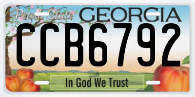 GA license plate CCB6792