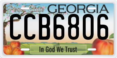 GA license plate CCB6806