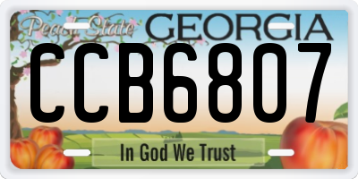 GA license plate CCB6807
