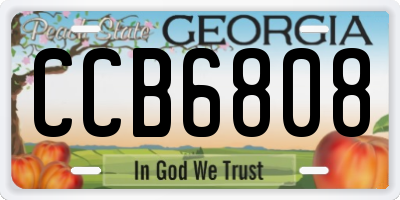 GA license plate CCB6808