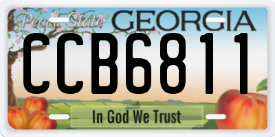 GA license plate CCB6811