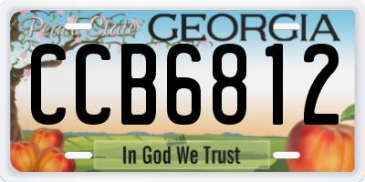 GA license plate CCB6812