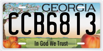 GA license plate CCB6813