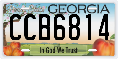 GA license plate CCB6814
