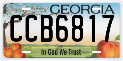 GA license plate CCB6817