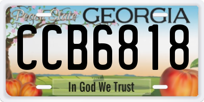 GA license plate CCB6818