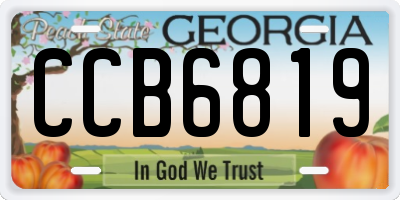 GA license plate CCB6819