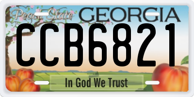 GA license plate CCB6821