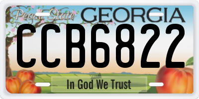 GA license plate CCB6822