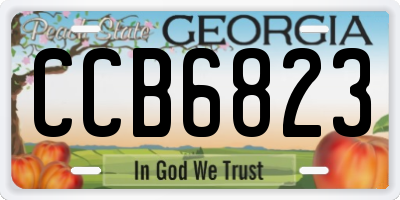 GA license plate CCB6823