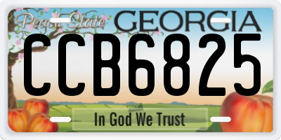GA license plate CCB6825