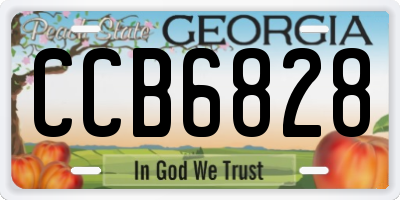 GA license plate CCB6828