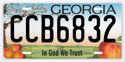GA license plate CCB6832