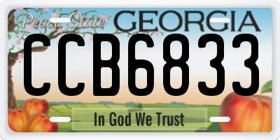 GA license plate CCB6833