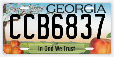 GA license plate CCB6837