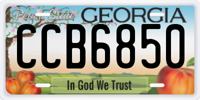 GA license plate CCB6850