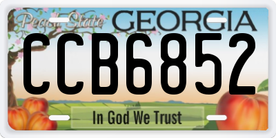 GA license plate CCB6852