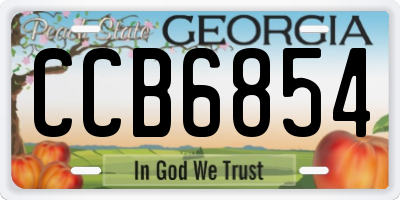 GA license plate CCB6854