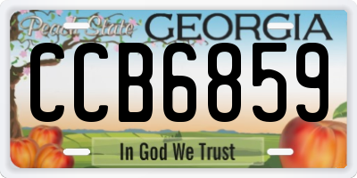 GA license plate CCB6859
