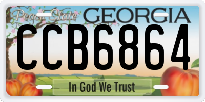 GA license plate CCB6864