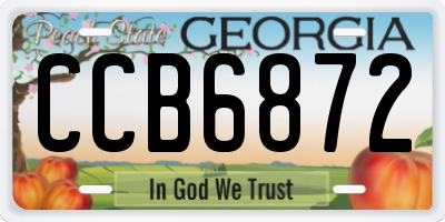 GA license plate CCB6872