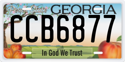 GA license plate CCB6877