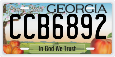 GA license plate CCB6892