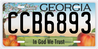 GA license plate CCB6893
