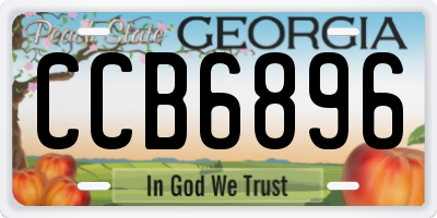 GA license plate CCB6896