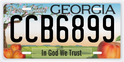 GA license plate CCB6899