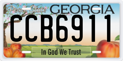 GA license plate CCB6911