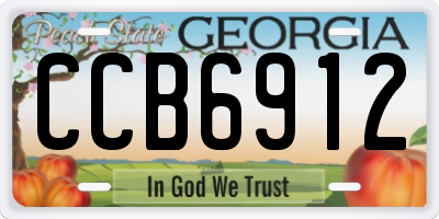 GA license plate CCB6912