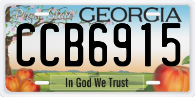 GA license plate CCB6915