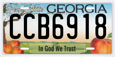 GA license plate CCB6918