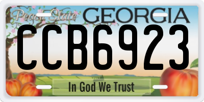 GA license plate CCB6923
