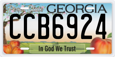 GA license plate CCB6924