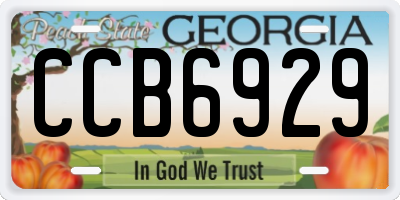 GA license plate CCB6929