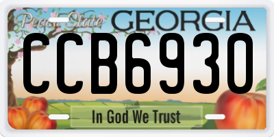 GA license plate CCB6930