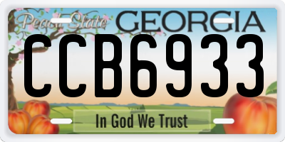 GA license plate CCB6933