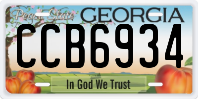 GA license plate CCB6934