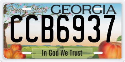 GA license plate CCB6937