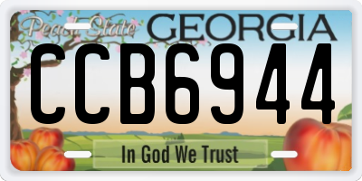 GA license plate CCB6944