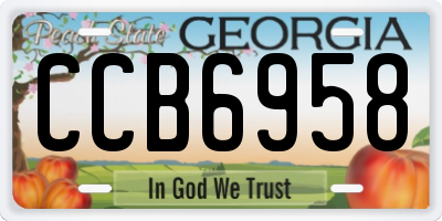 GA license plate CCB6958
