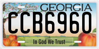 GA license plate CCB6960