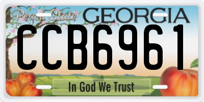 GA license plate CCB6961
