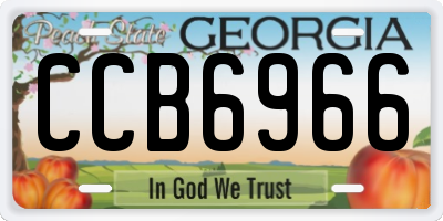 GA license plate CCB6966