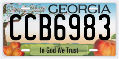 GA license plate CCB6983